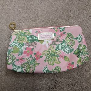 Pink Floral Makeup or Toiletries Bag
